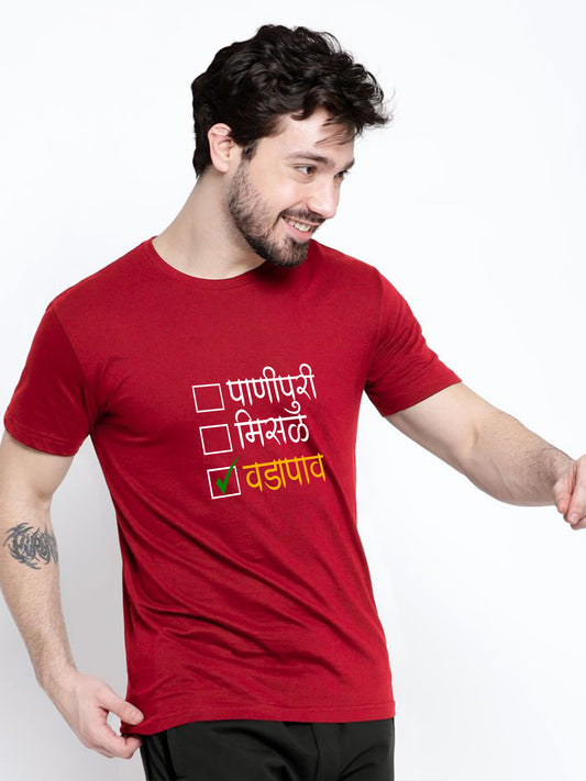 Vadapav -Marathi Solid Printed T-Shirt