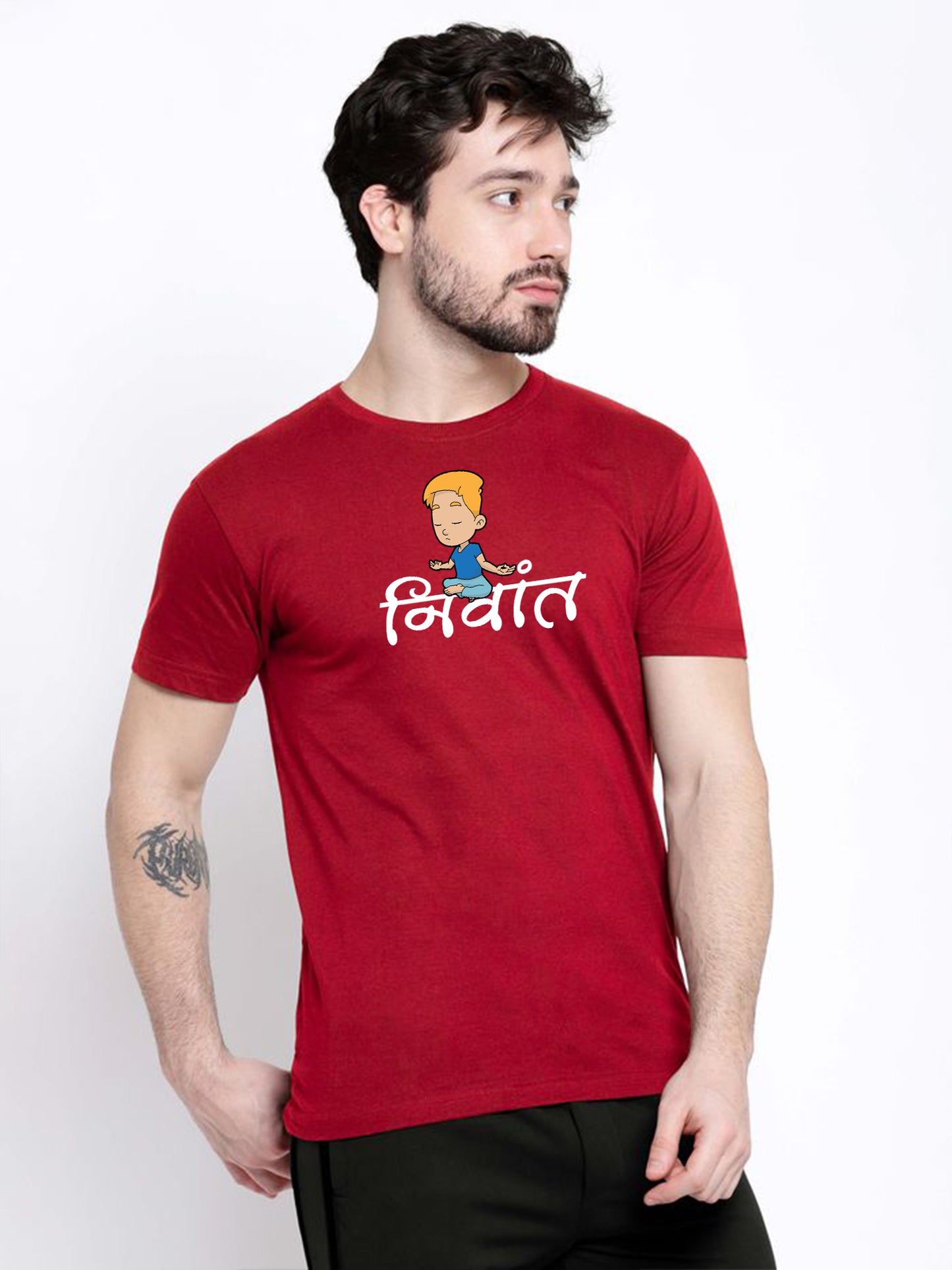 Niwant -Red Marathi Printed T-Shirt